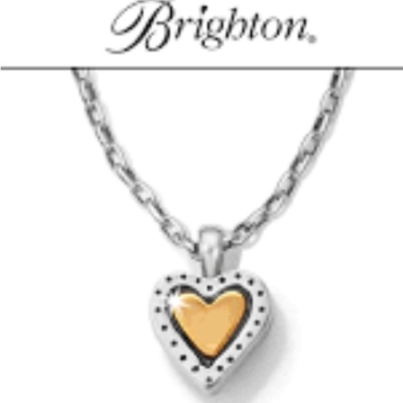NEW Brighton Rendevous and Romance Reversible Heart Pendant Necklace Silver Gold - Picture 2 of 12